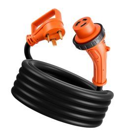 30 Amp 25 Feet RV Power Cord, 125V 3750W, Heavy Duty 10/3 Gauge STW Generator Cord, NEMA TT-30P to NEMA L5-30R, with Twist Lock, Indicator Light