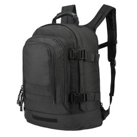 Military Outdoor Backpack Expandable Backpack Tactical Daypack With Waist Strap for Hiking Hunting Outdoor (Color: Black)
